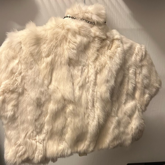 NWT…Vintage Guess Rabbit Fur evening jacket , white /size:M - Picture 3 of 11